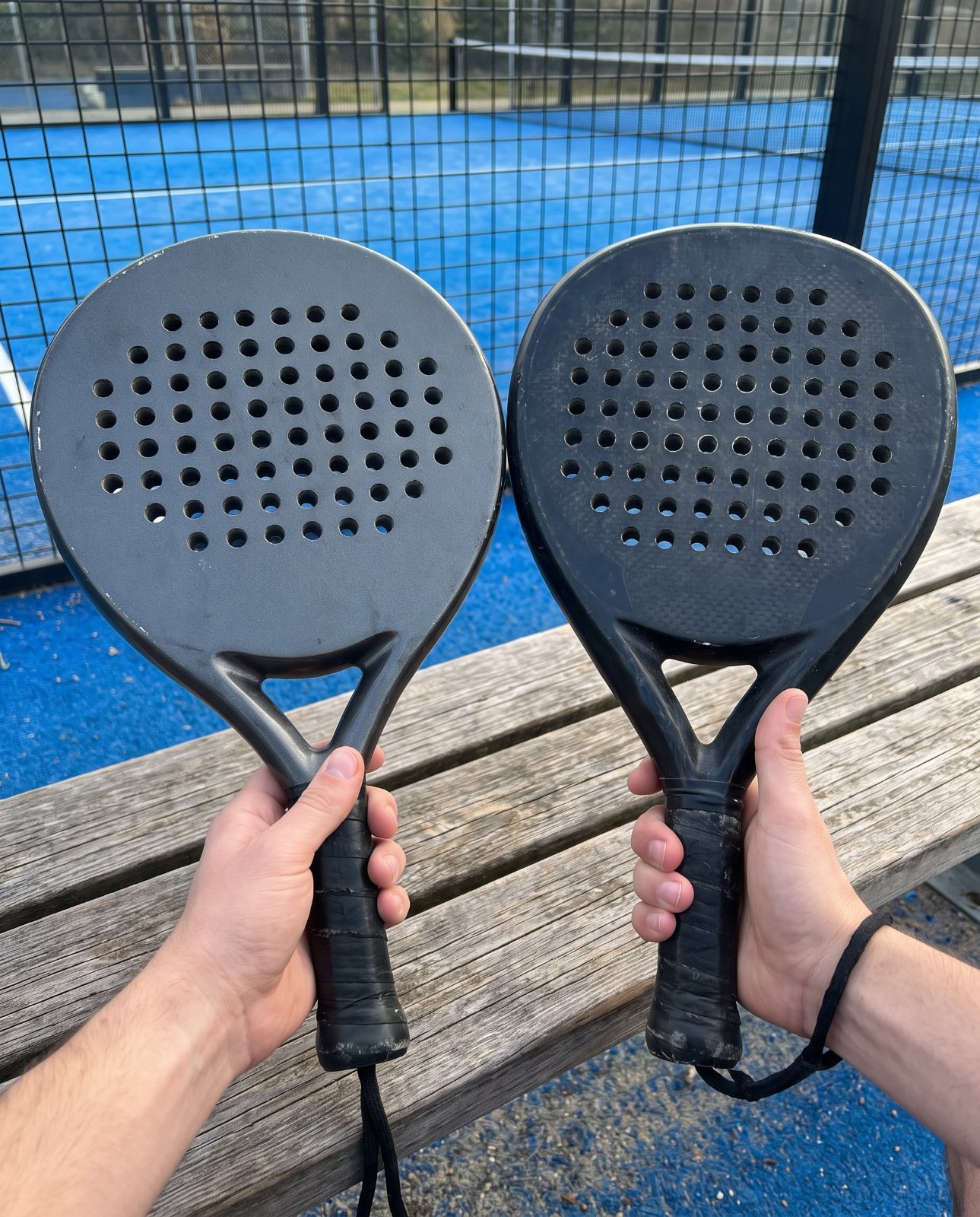Comparaison de deux formes de raquettes de padel
