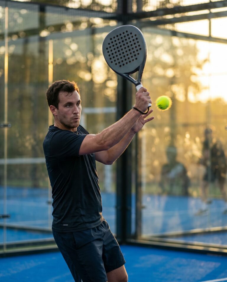 Joueur de padel exécutant une vibora